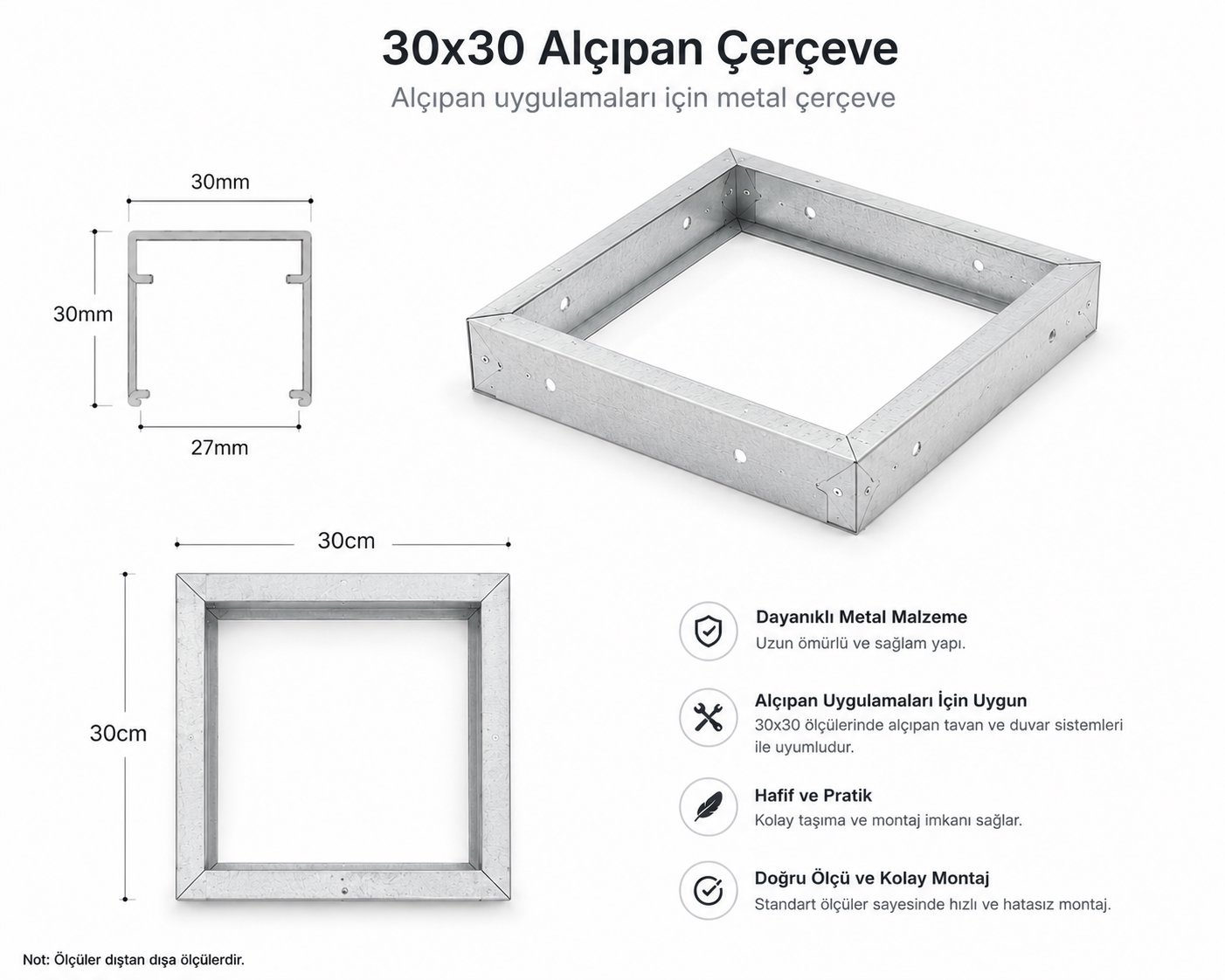 30x30 Alçıpan Çerçeve görseli